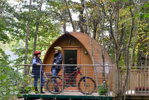 Traditional glamping pod