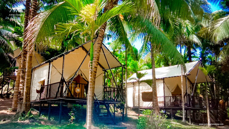 Glamping Safari Tent in the Coconut Tree Forest - Jumei Glamping Tents ...