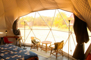 Bay window of the Luxury Glamping Dome