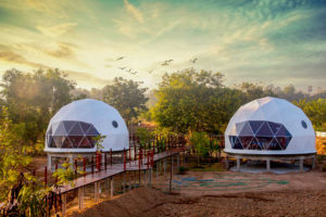 Two 7m Luxury glamping domes