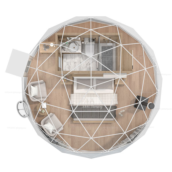 6M Glamping Dome Floor Plan
