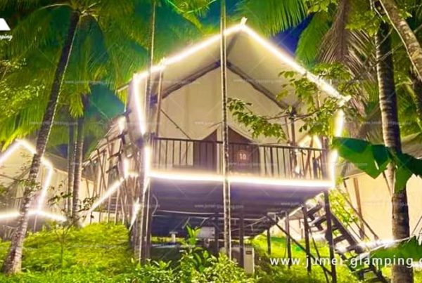 Safari Tent Lighting On