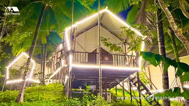 Safari Tent Lighting On