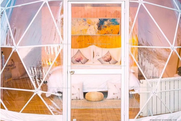 Simple Glamping Dome Guest Room
