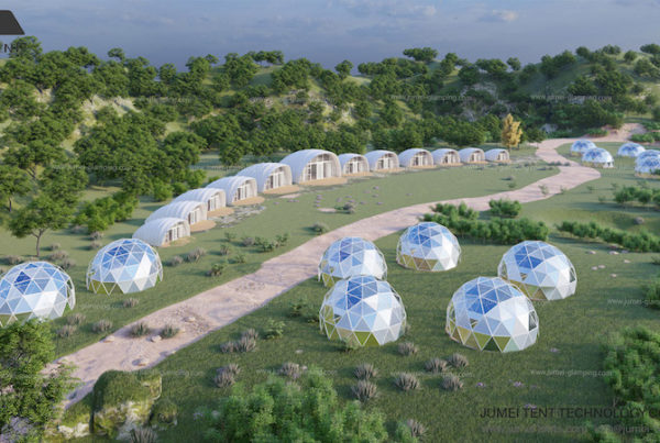 Glamping Resort Idea: Glamping Dome and Shell Glamping Pod
