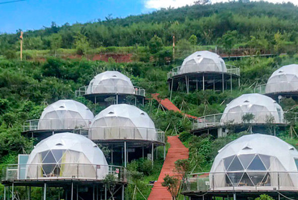 12 Glamping Domes Built Along the Hillside