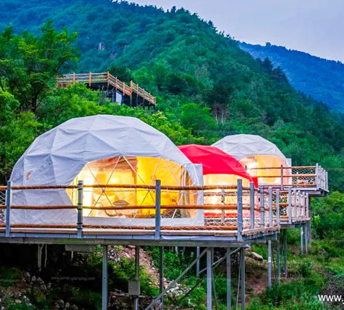 Colorful Glamping Domes