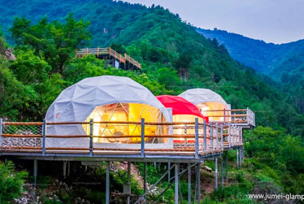 Colorful Glamping Domes on the Mountain