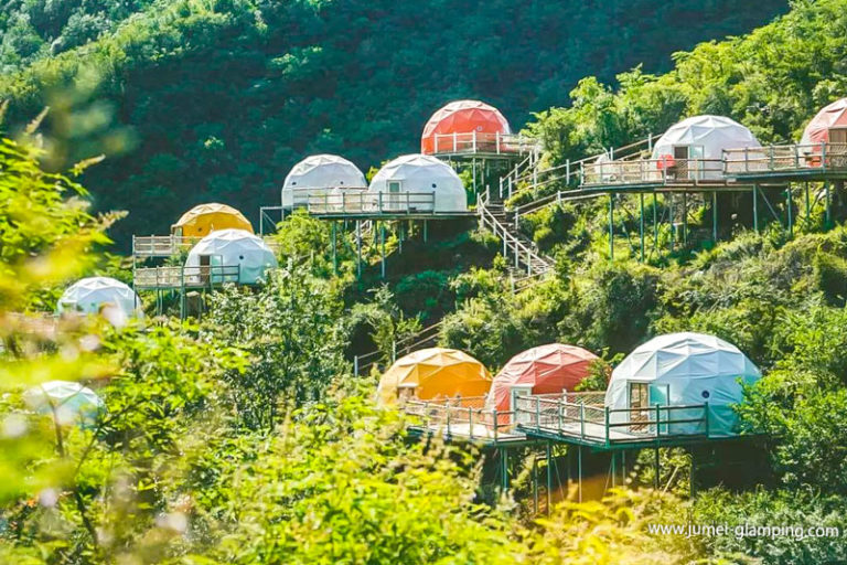 Colorful Glamping Domes on the Mountain - Jumei Glamping Tents and Pods