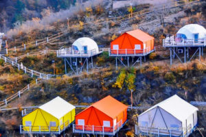 Colorful Glamping Domes & Safari Tents