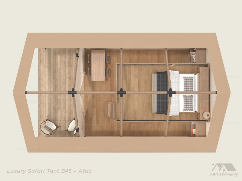 B45 Attic Floor Plan 3D
