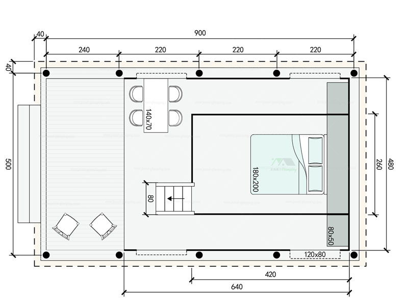 B45 Attic Floor Plan 2D