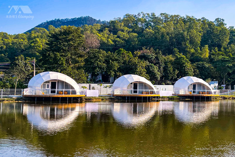3 Lovely Waterdrop Glamping Pods by Lake