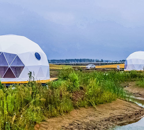 Glamping Domes under construction