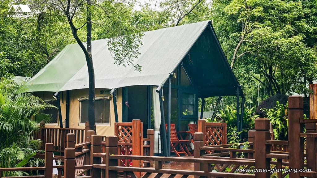 Green Safari Tent Side View