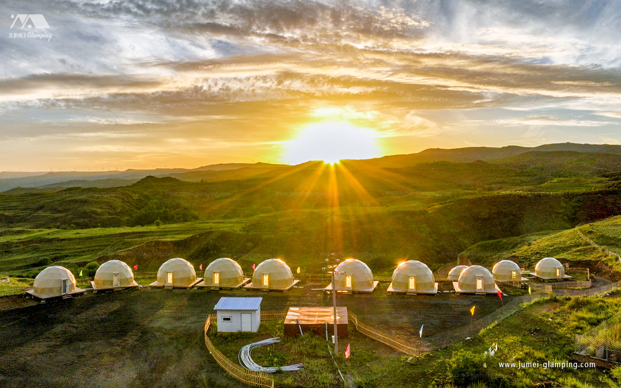 11 glamping domes in a farmstay retreat