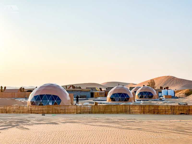 10 glamping domes in a luxury glamping site